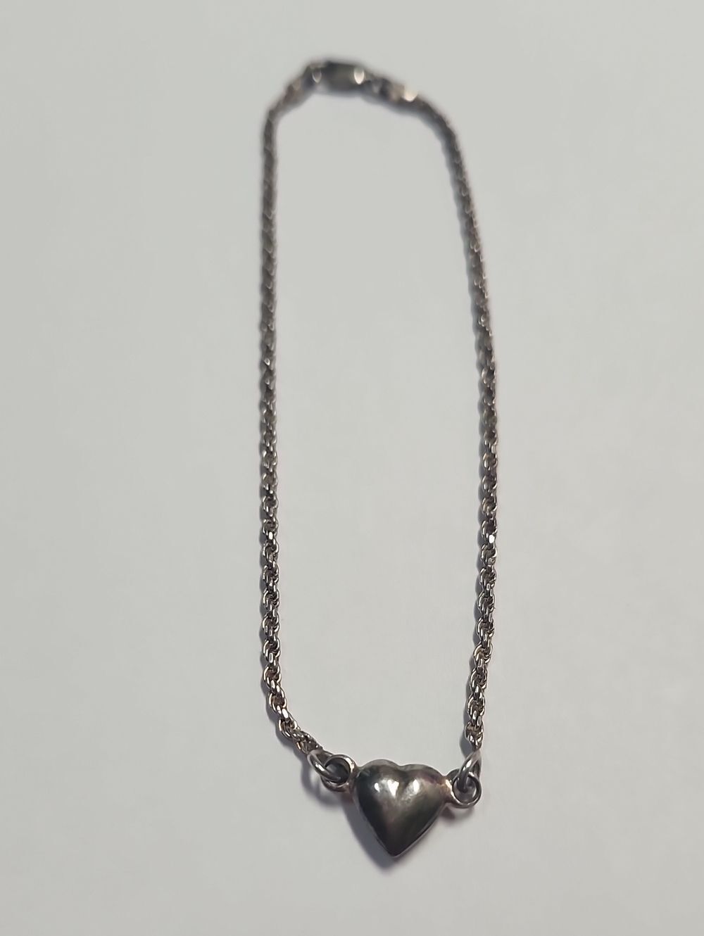 Sterling Silver Plated Heart Bracelet 8.75"